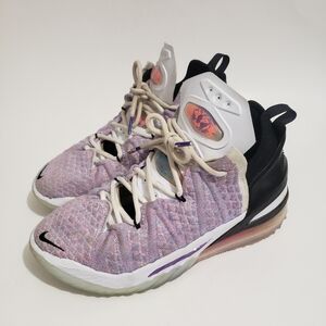 Nike LeBron GS Youth 5.5 Basketball Shoes Air Max Purple Black Used